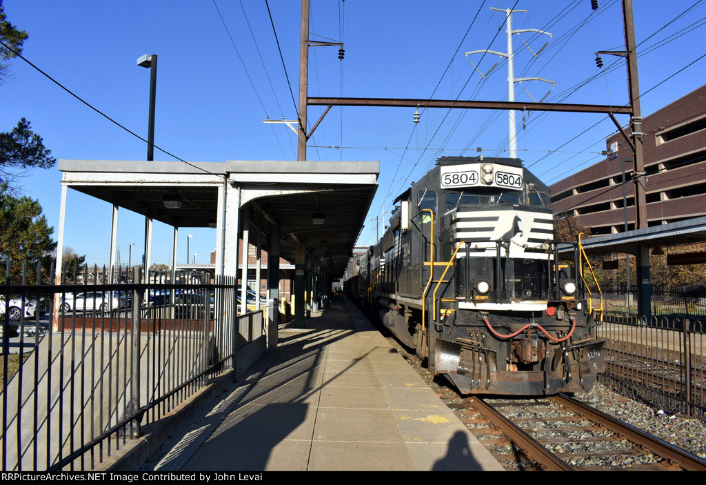 I got lucky and saw this NS local freight heading eastbound past the Norristown Transportation Center